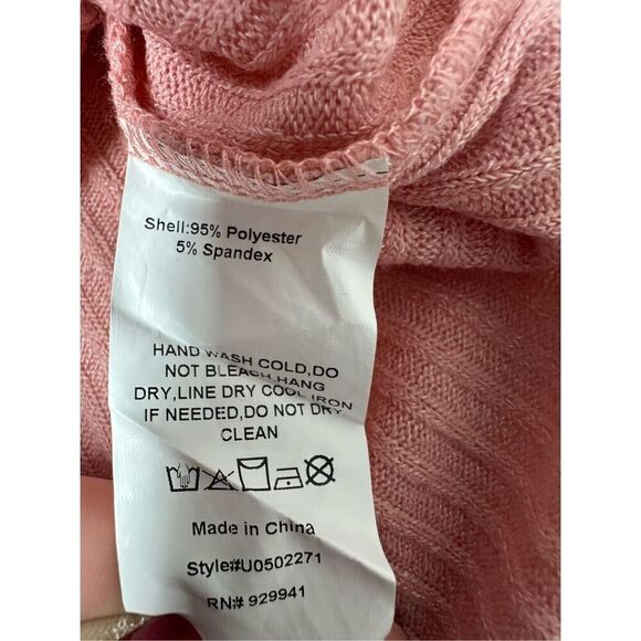 Weekend Suzanne Betro Women’s Bohemian Knit Pink Peach Sweater Size 1X - Picture 10 of 11